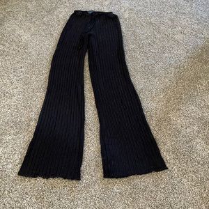 Black stretch netted beach cover up bell bottoms